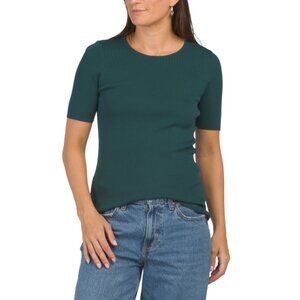 TAHARI ASL Hunter Ribbed Knit Top